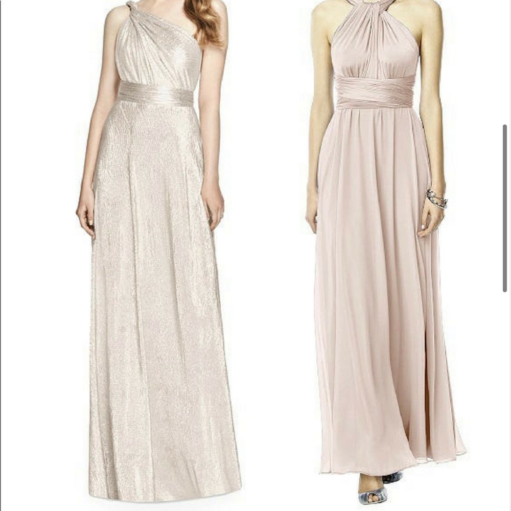 Dessy Group Convertible Rose Gold Bridesmaid Dress